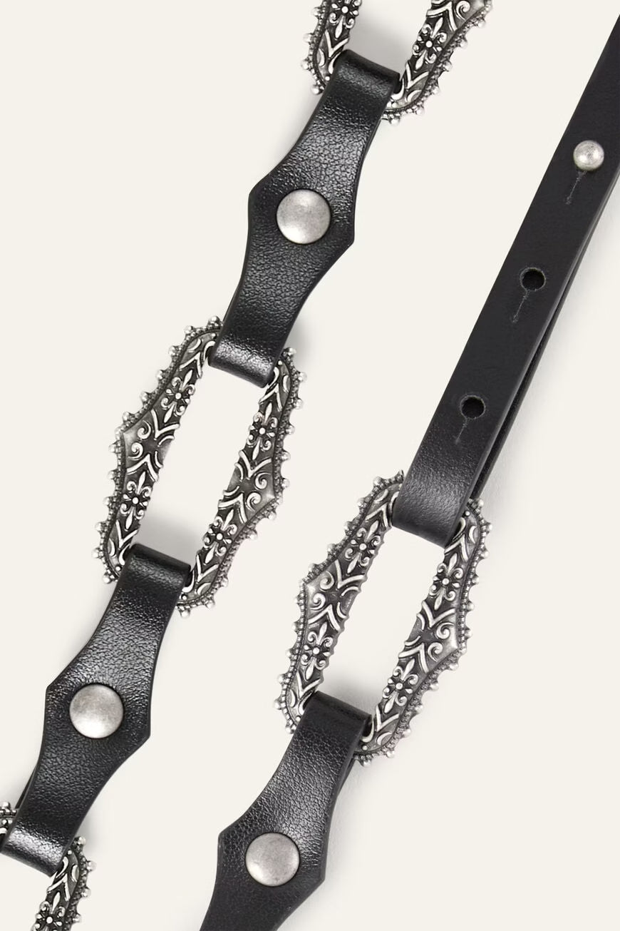 BAPTISTE leather statement belt