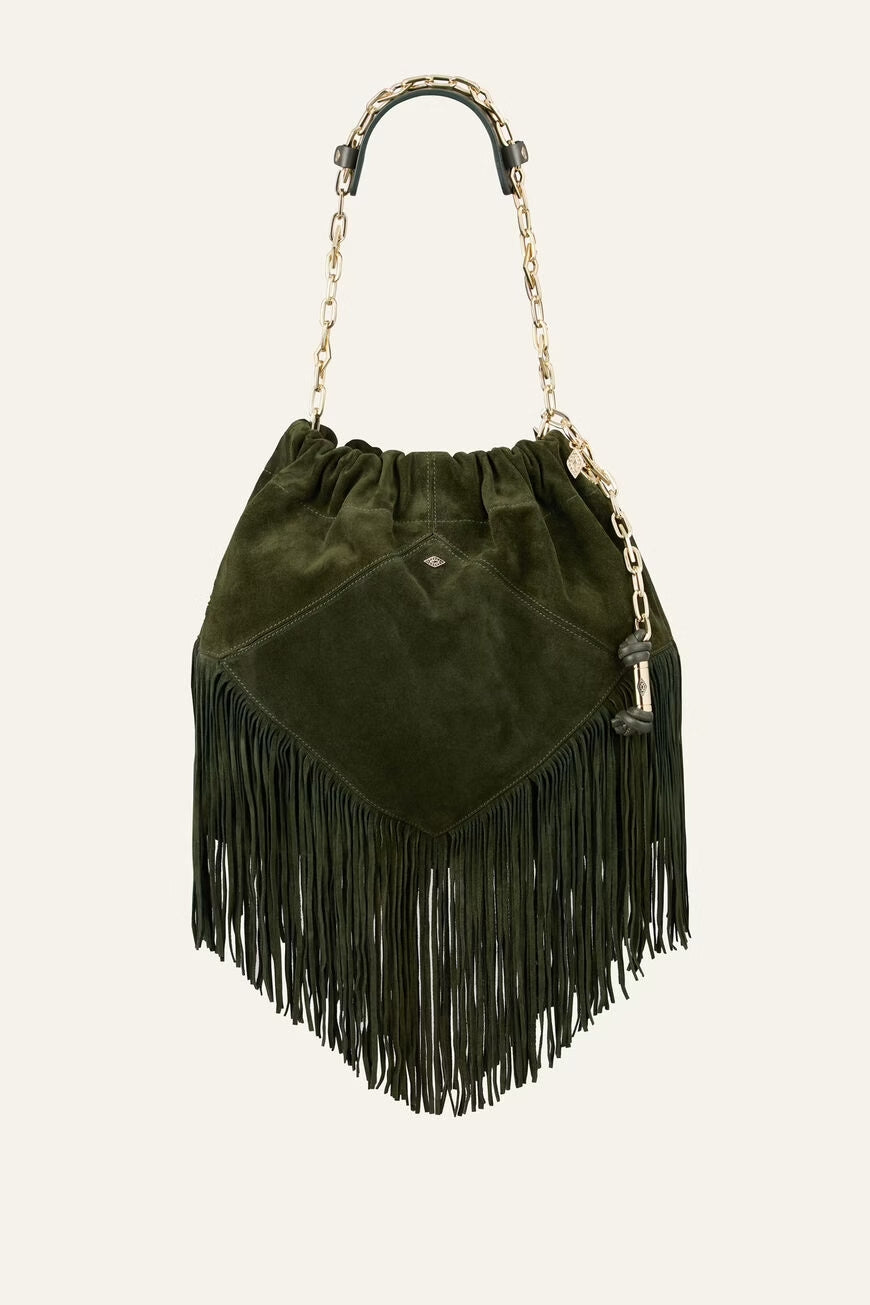 JUNE fringed suede bag