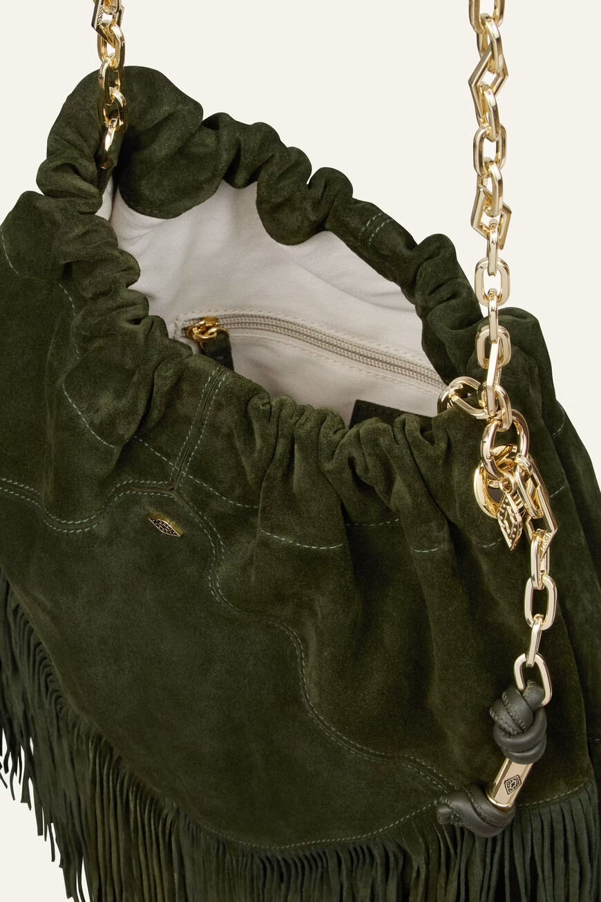JUNE fringed suede bag