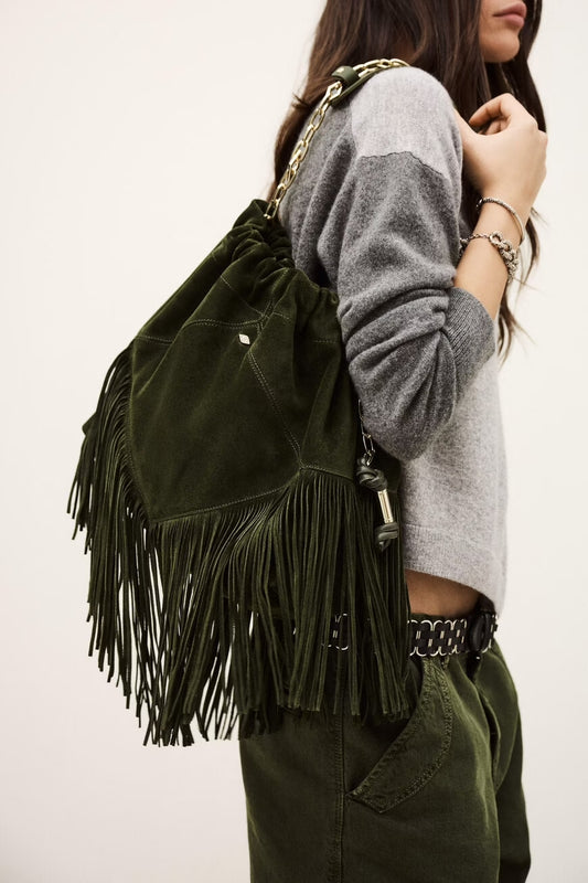 JUNE fringed suede bag