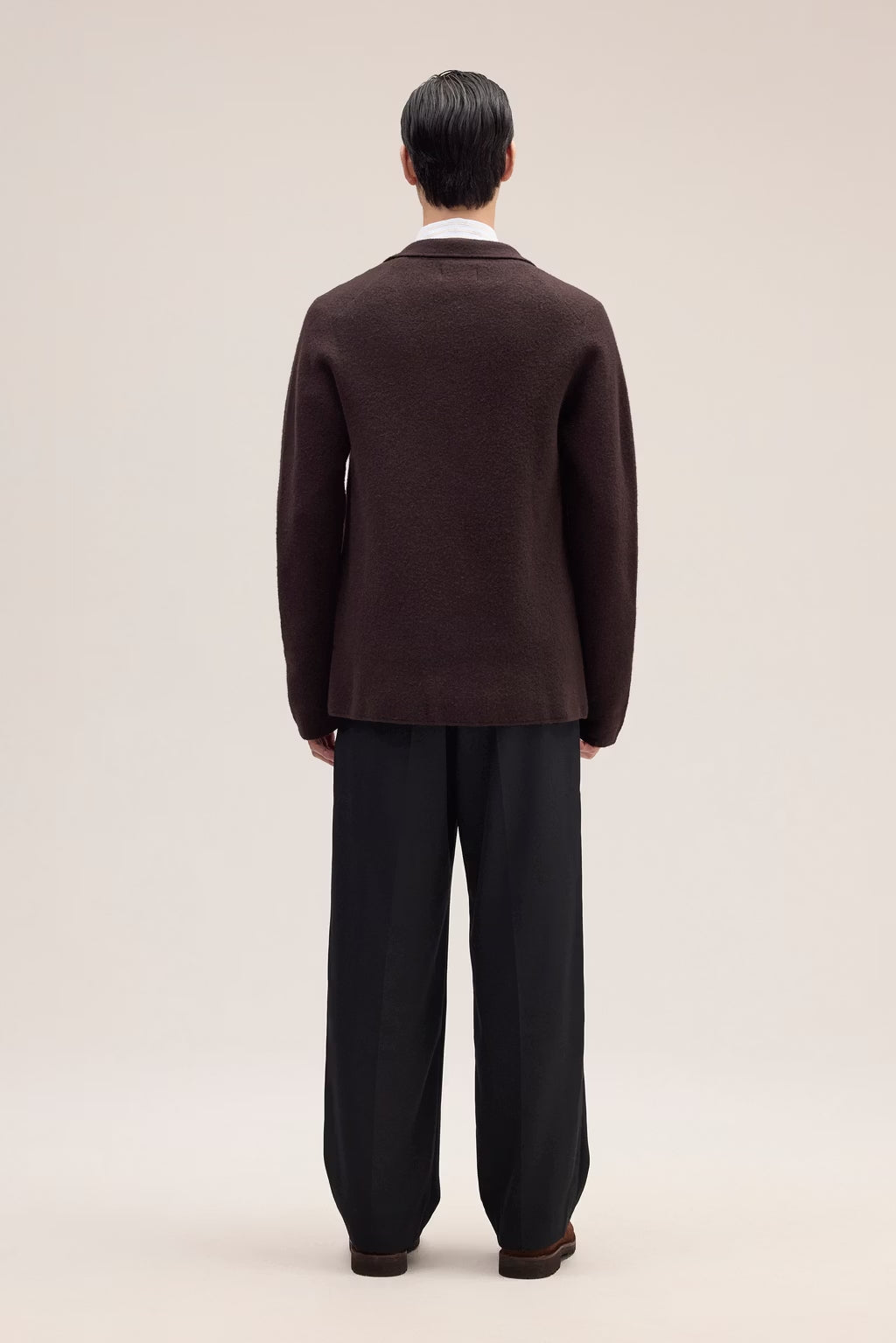 Lucas Boiled Wool Blazer Dusky Port