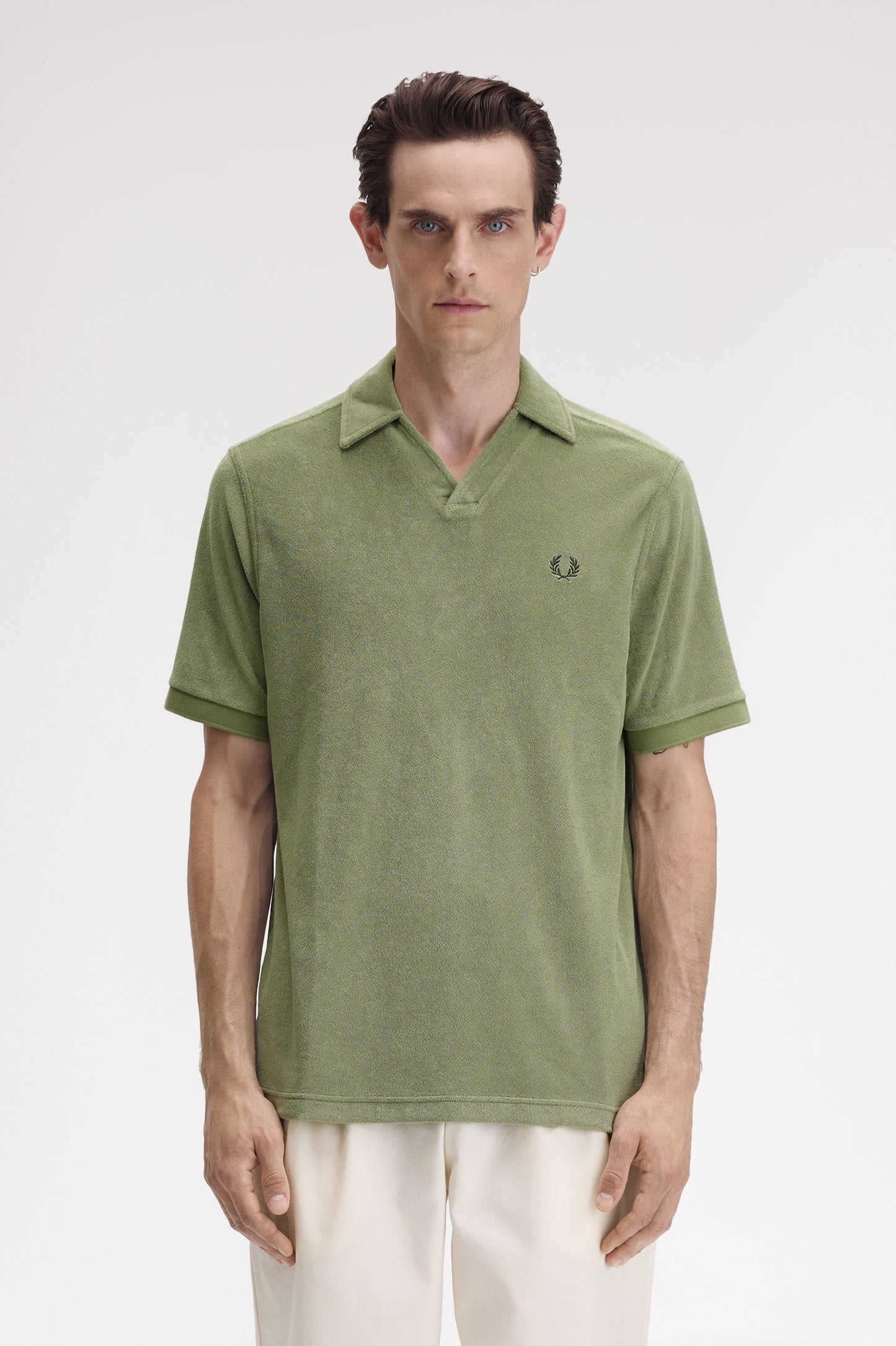 Open Collar Towelling Polo
