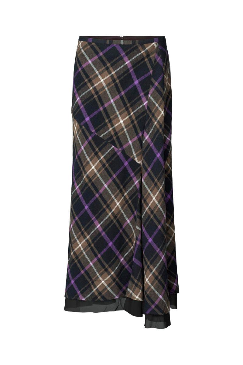 Anemone Skirt Purple Check Combo