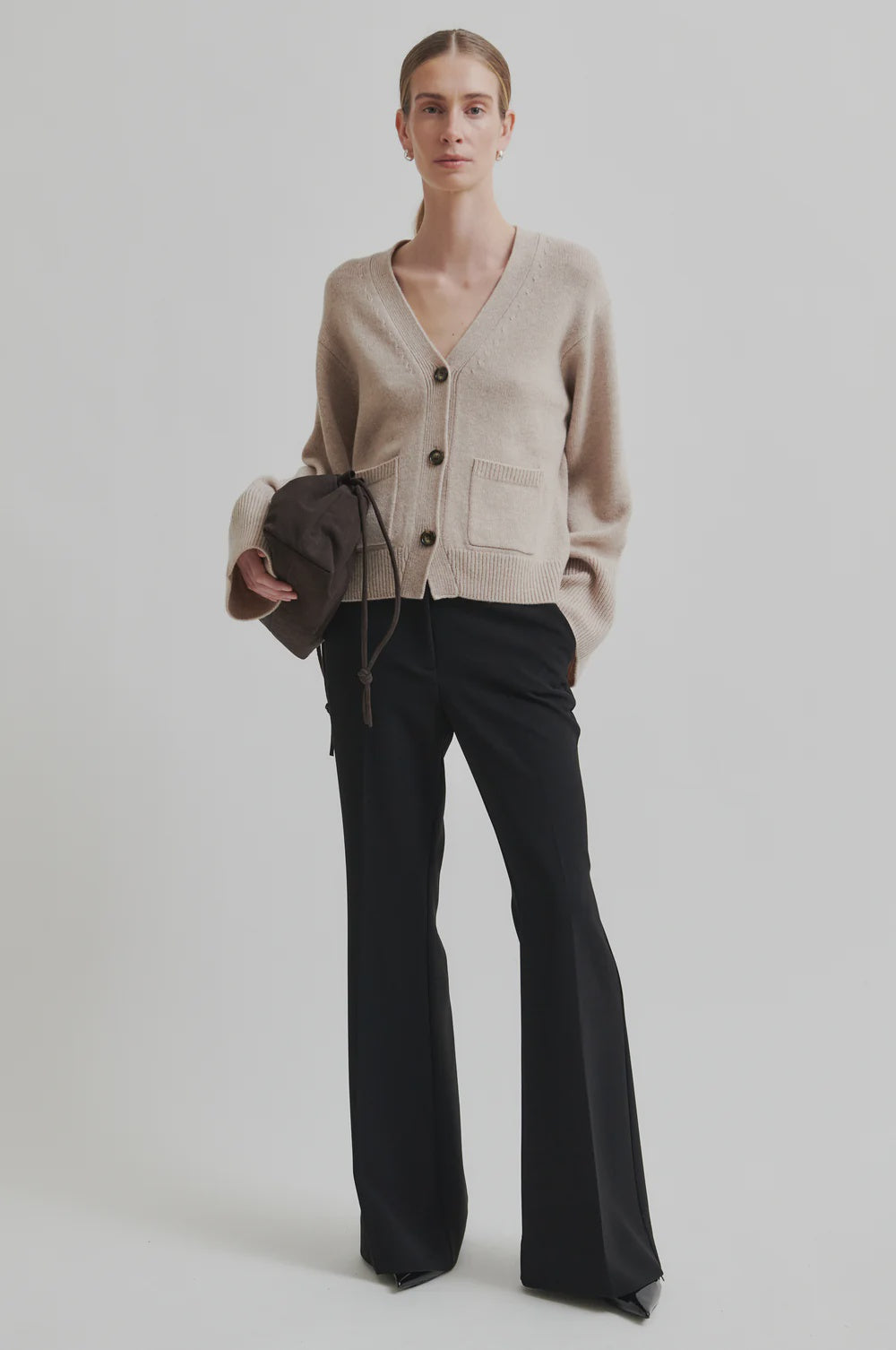 Fique Flared Trousers - Black