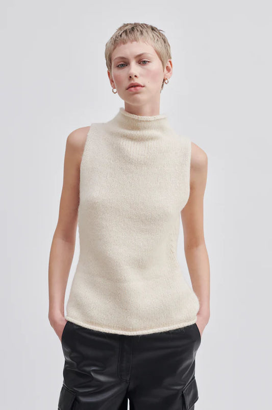 Rikki Knit Top- Dark Chalk
