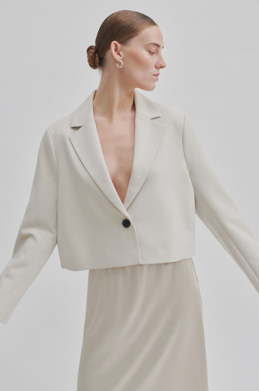 Evie Cropped Blazer - Pumice Stone