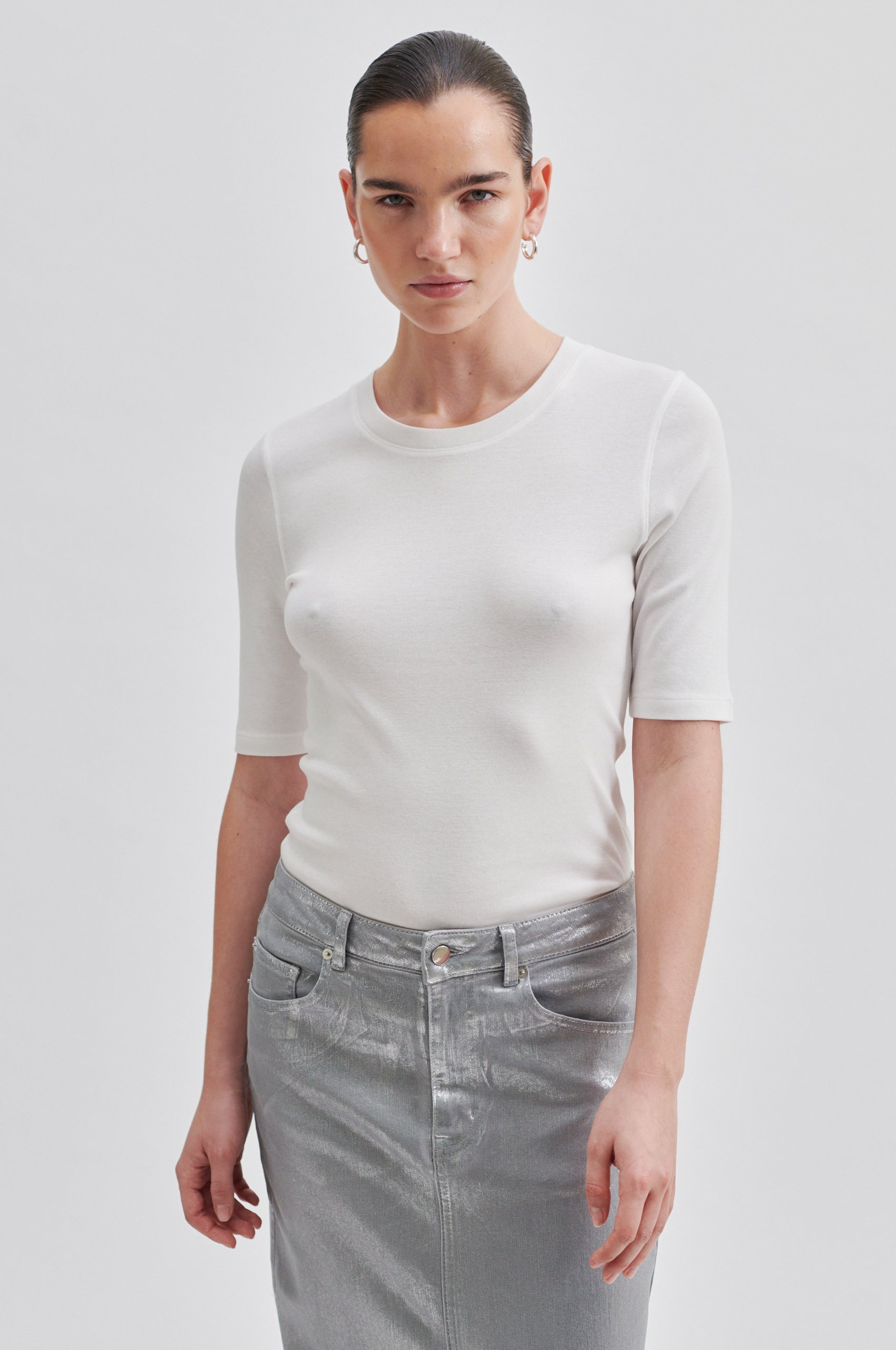 Elvilda SS O-Neck Tee - White