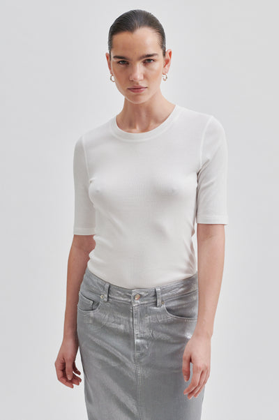 Elvilda SS O-Neck Tee - White