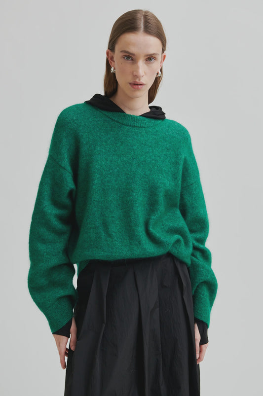 Brooke Knit Drop Shoulder O-Neck - Lush Meadow