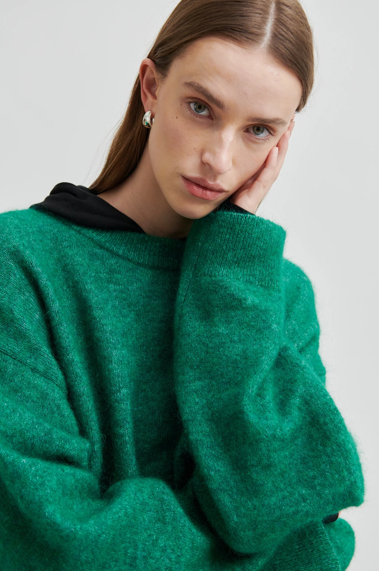 Brooke Knit Drop Shoulder O-Neck - Lush Meadow