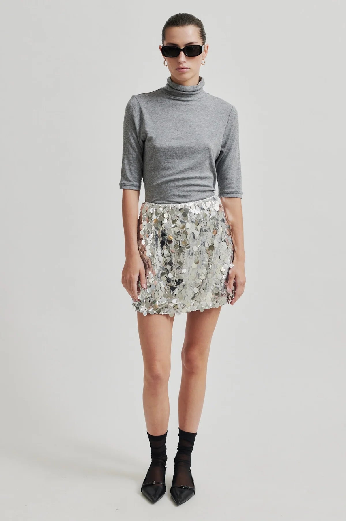 Honer SS T-Neck - Grey Melange