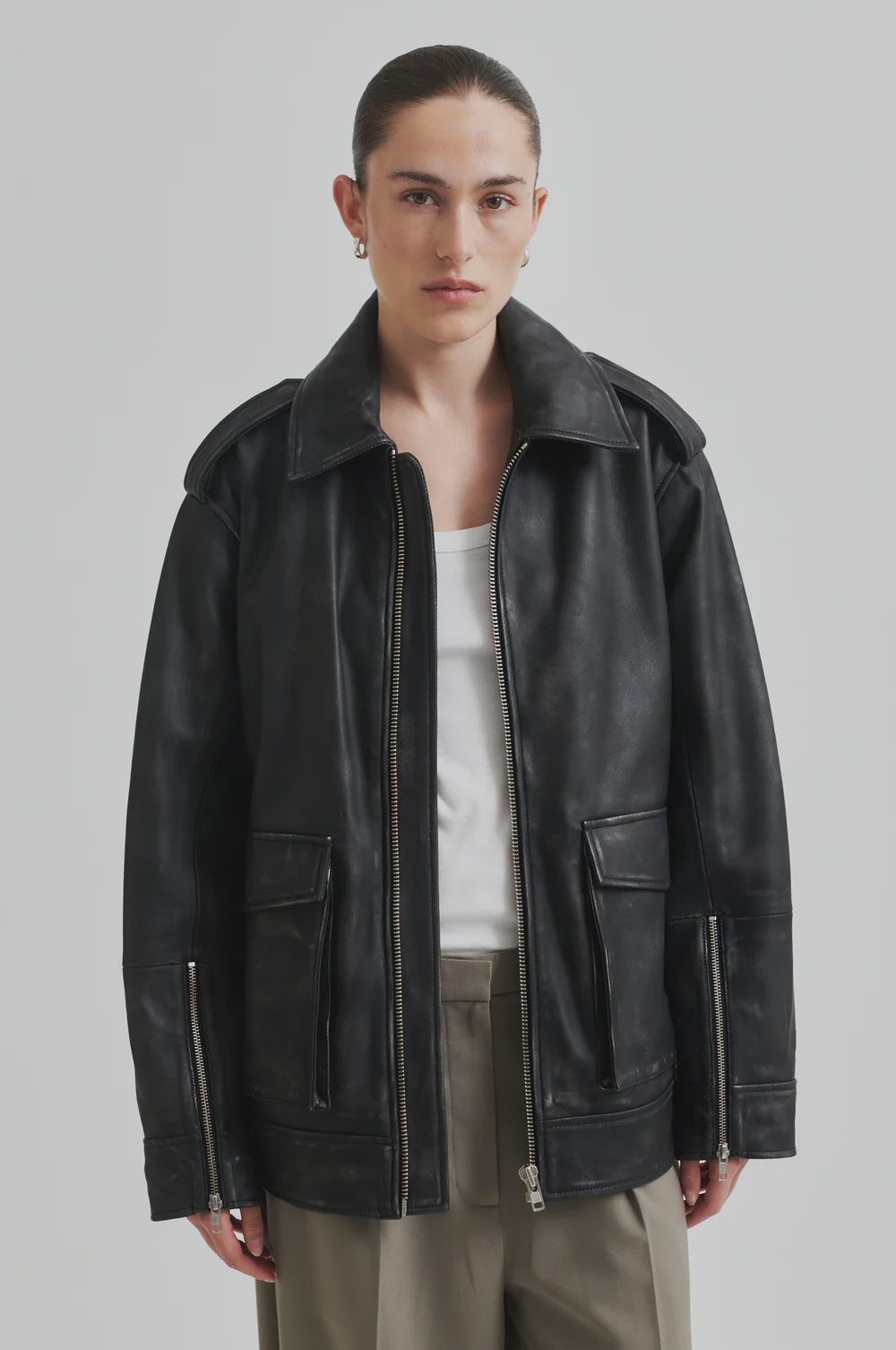 Aura Leather Jacket - Black