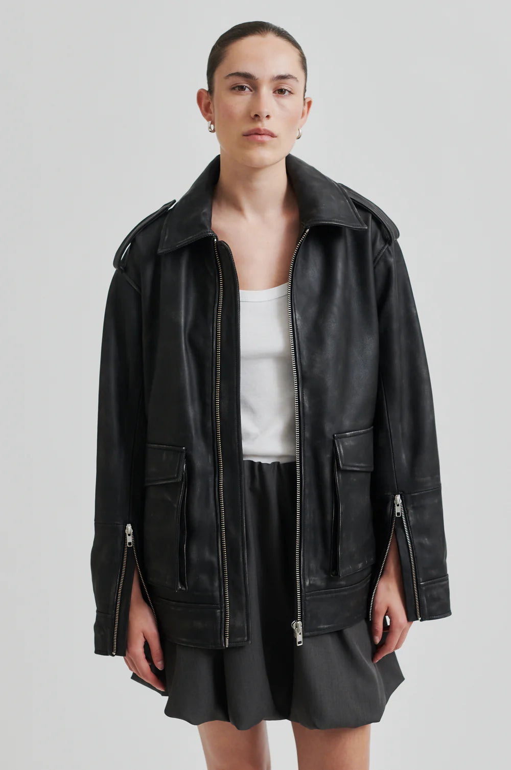 Aura Leather Jacket - Black
