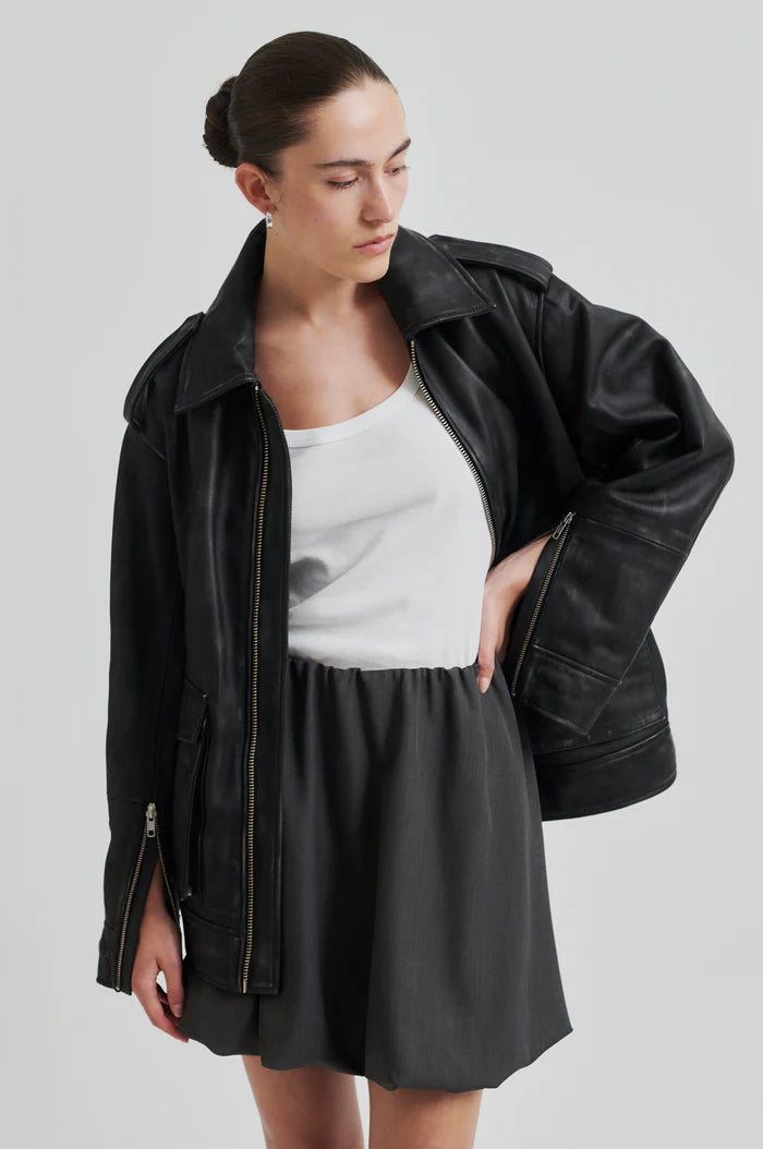 Aura Leather Jacket - Black