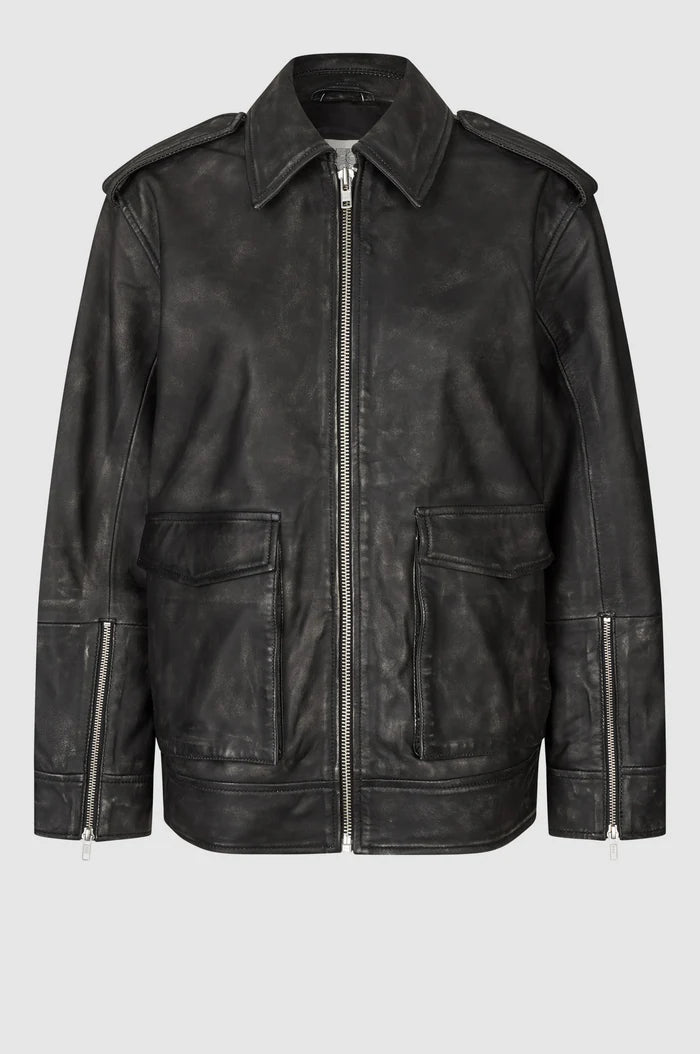 Aura Leather Jacket - Black