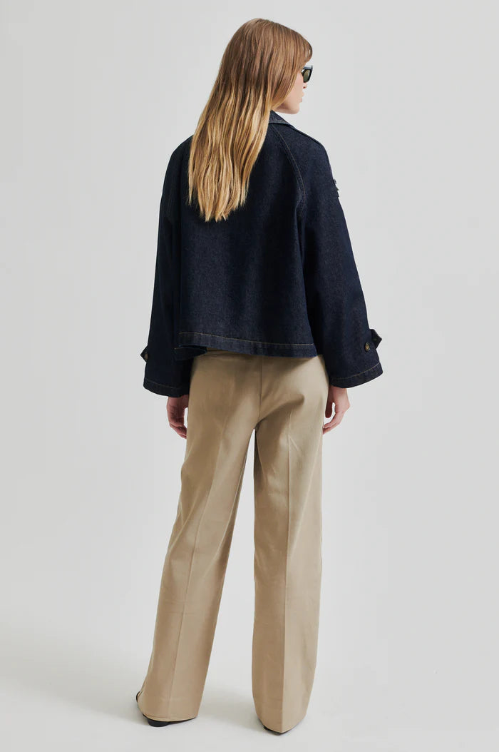 Columbus Trench Jacket - Dark Blue Denim