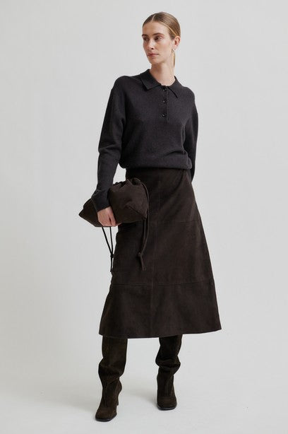 Noormie Suede Skirt - Chocolate Plum