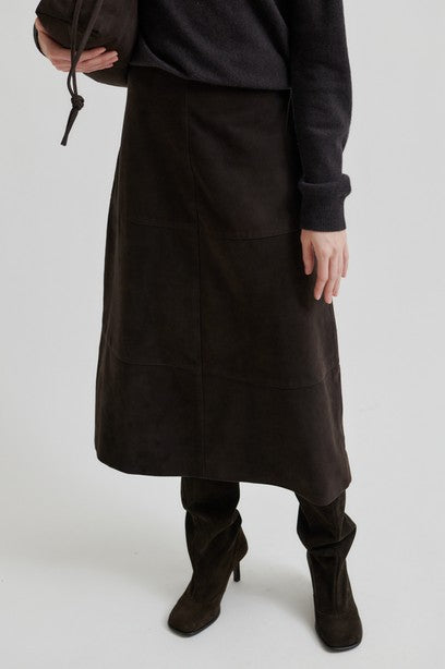 Noormie Suede Skirt - Chocolate Plum