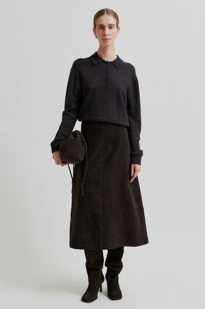 Noormie Suede Skirt - Chocolate Plum