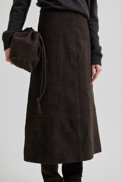Noormie Suede Skirt - Chocolate Plum