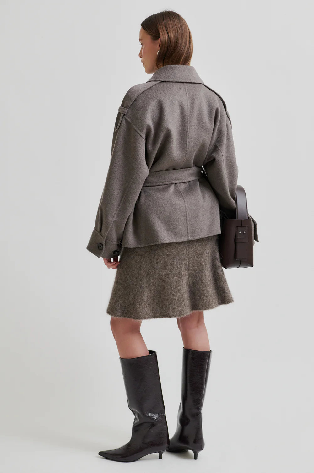 Walance Belt Jacket - Mid Brown