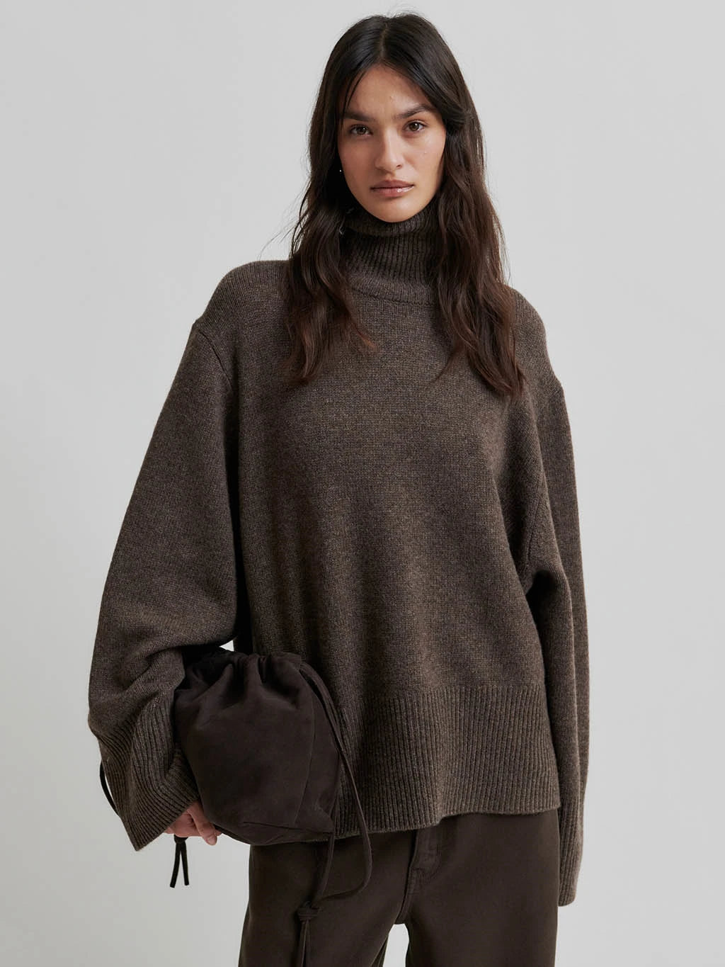 Anneleen Knit Hoodie - Chocolate Plum