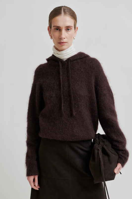 Suede Leather Bag - Chocolate Plum