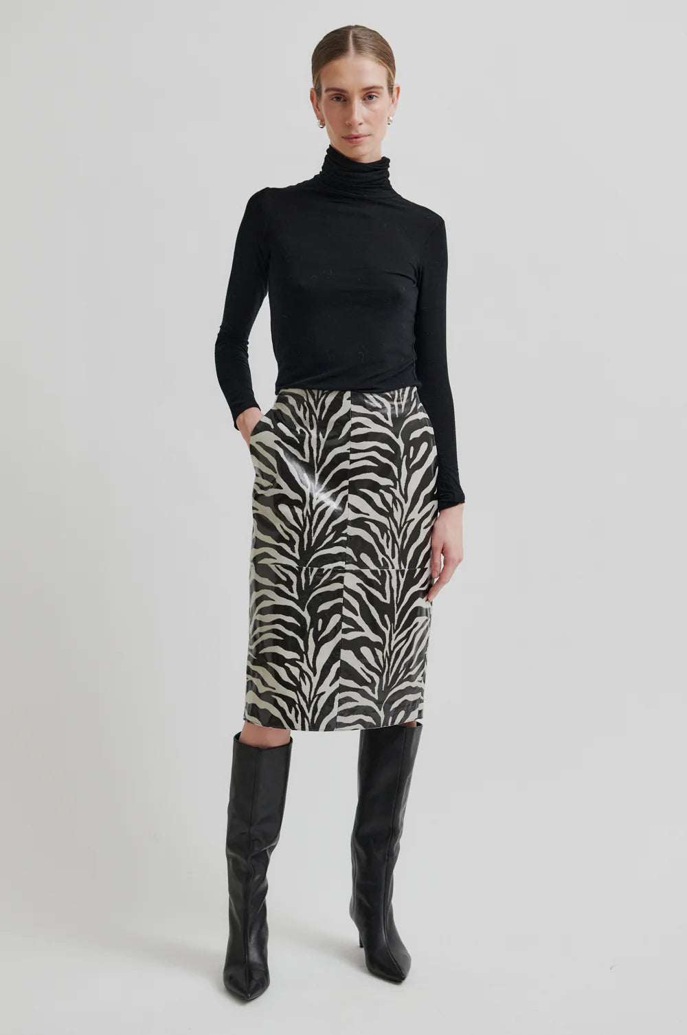 Seba Leather Skirt - Black