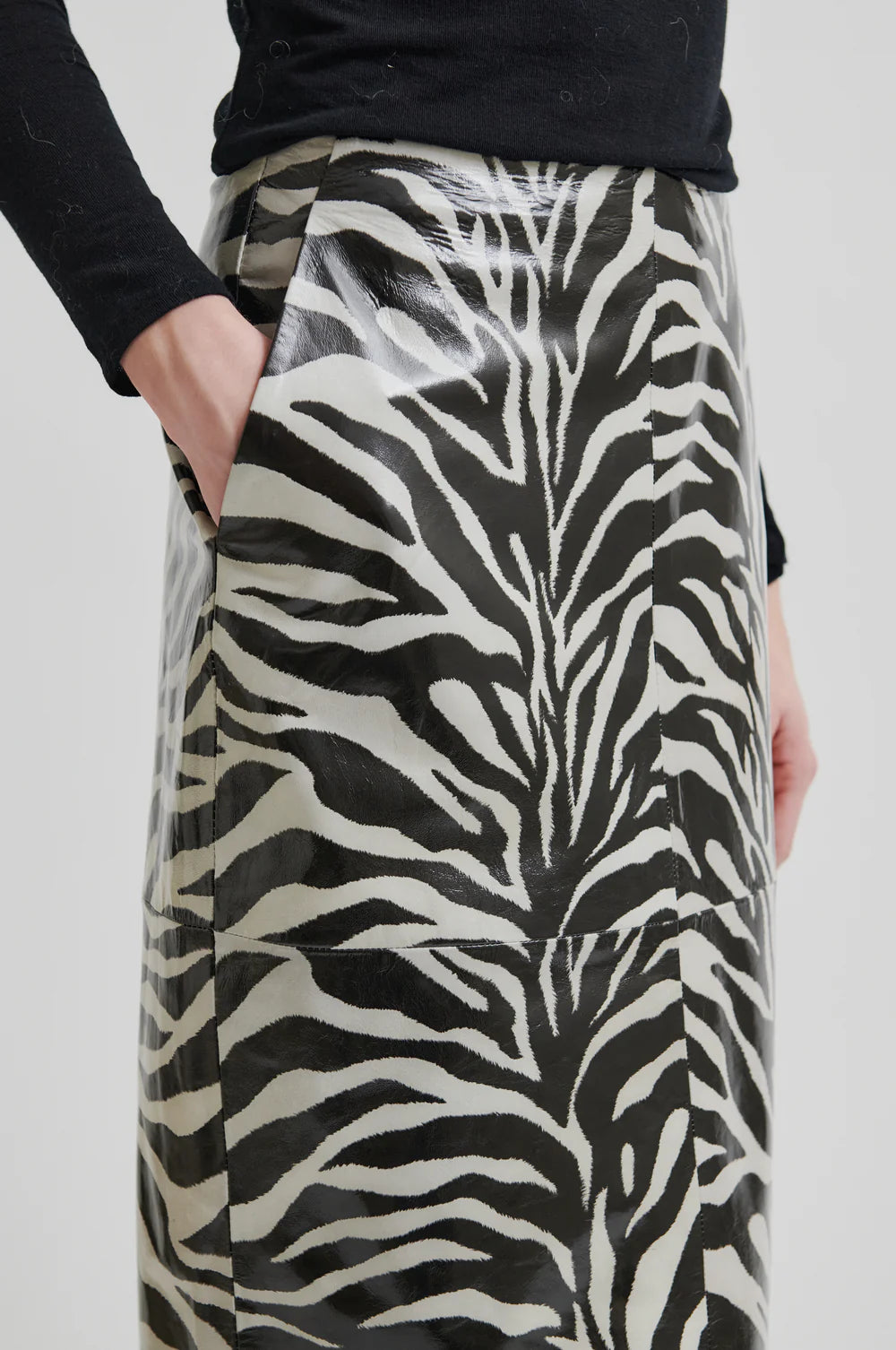 Seba Leather Skirt - Black