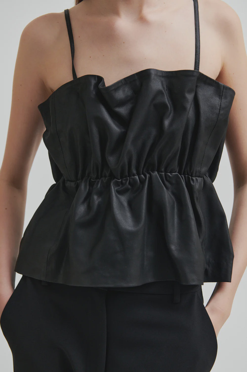 Cova Leather Top -  Black