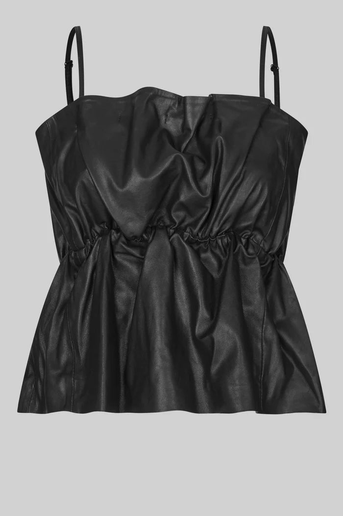 Cova Leather Top -  Black