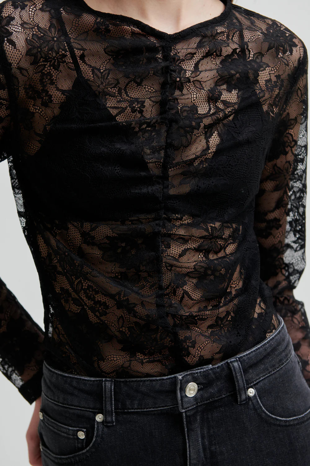 Social Tee - Lace LS Tee