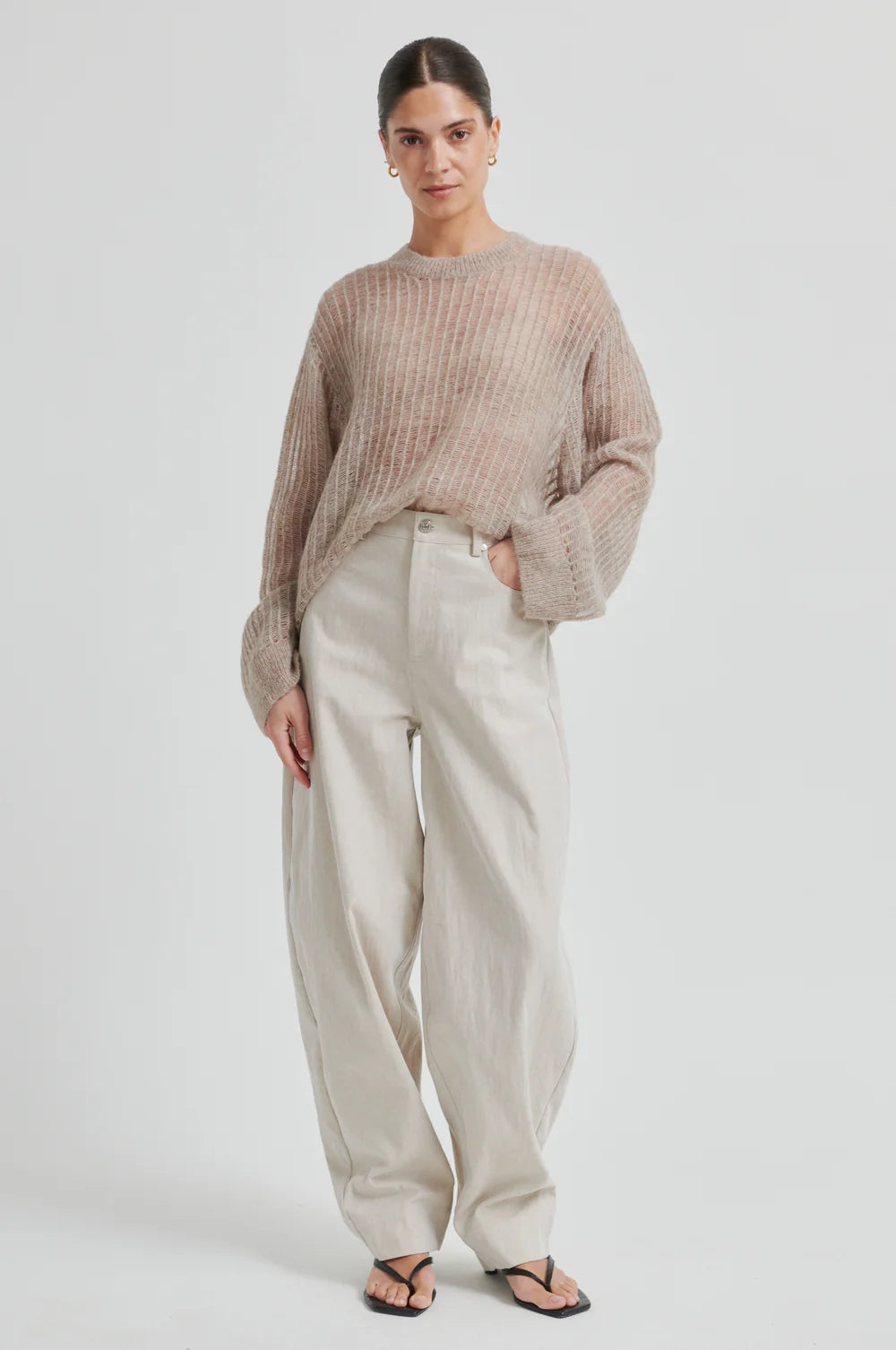 Bacoli Barrel Trousers - Soft Beige