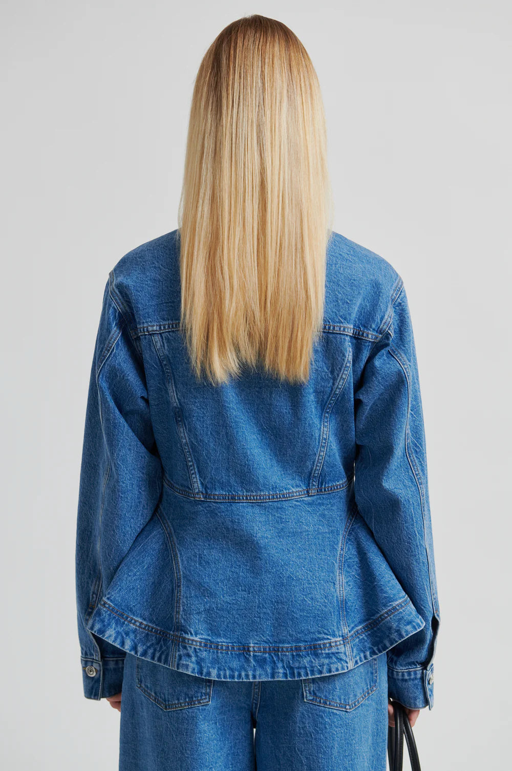 BelIton Peplum Denim Jacket - Blue Denim