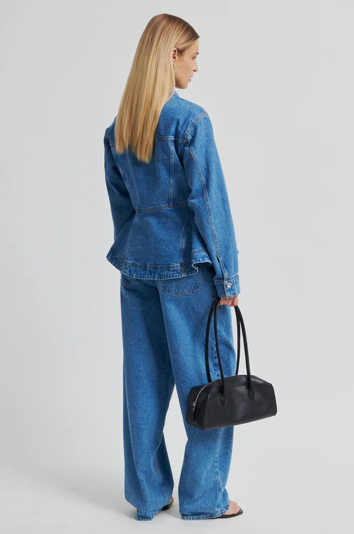 BelIton Peplum Denim Jacket - Blue Denim