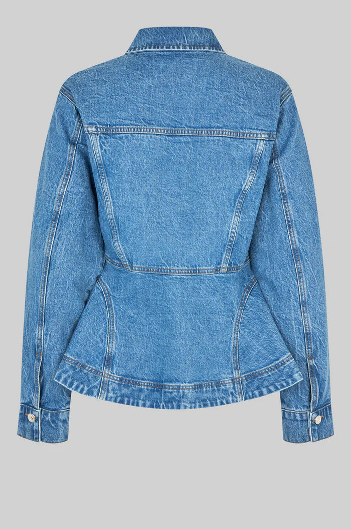 BelIton Peplum Denim Jacket - Blue Denim