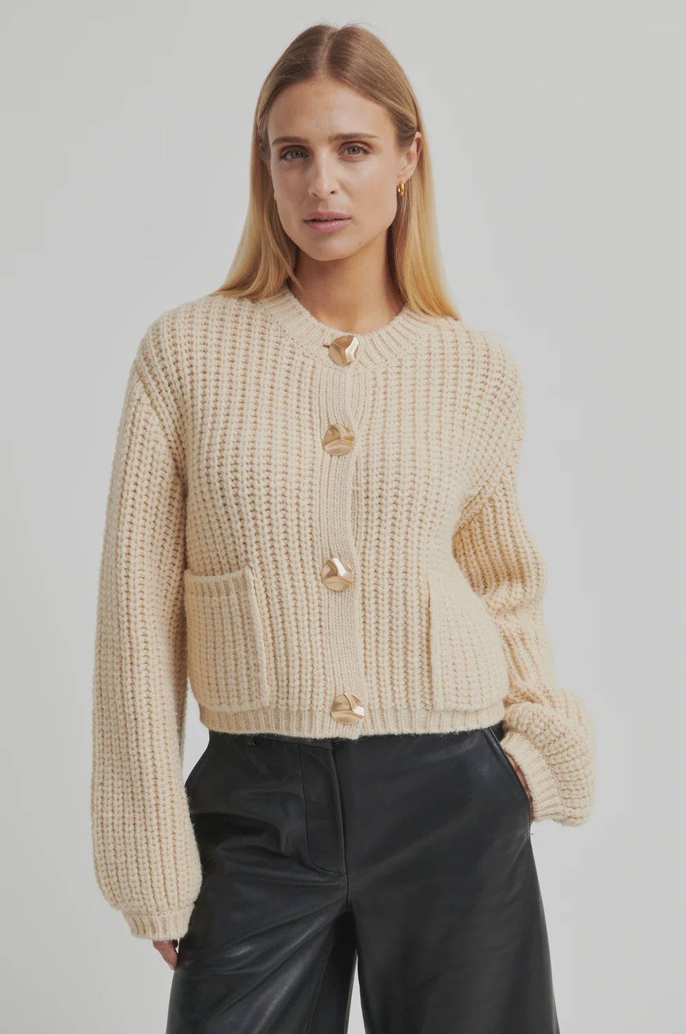 Ulrikke Knit Cardigan - Soft Beige