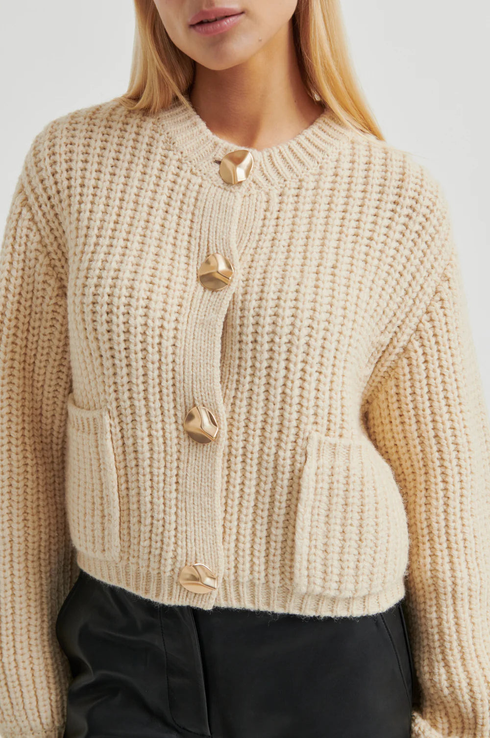Ulrikke Knit Cardigan - Soft Beige