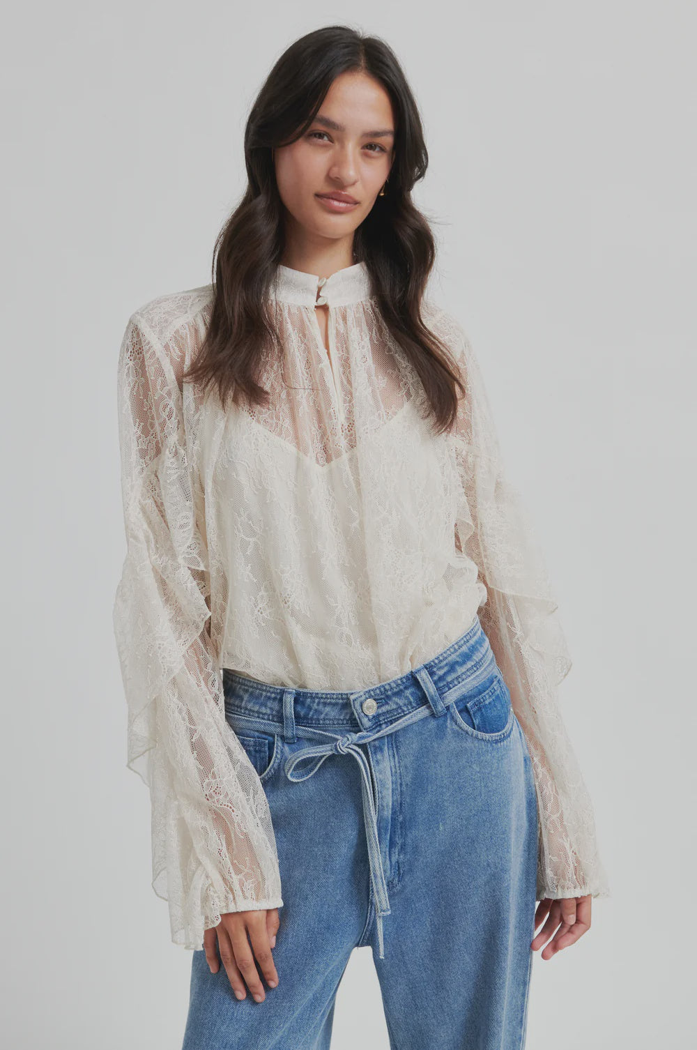 Sybell Lace Blouse - Soft Beige