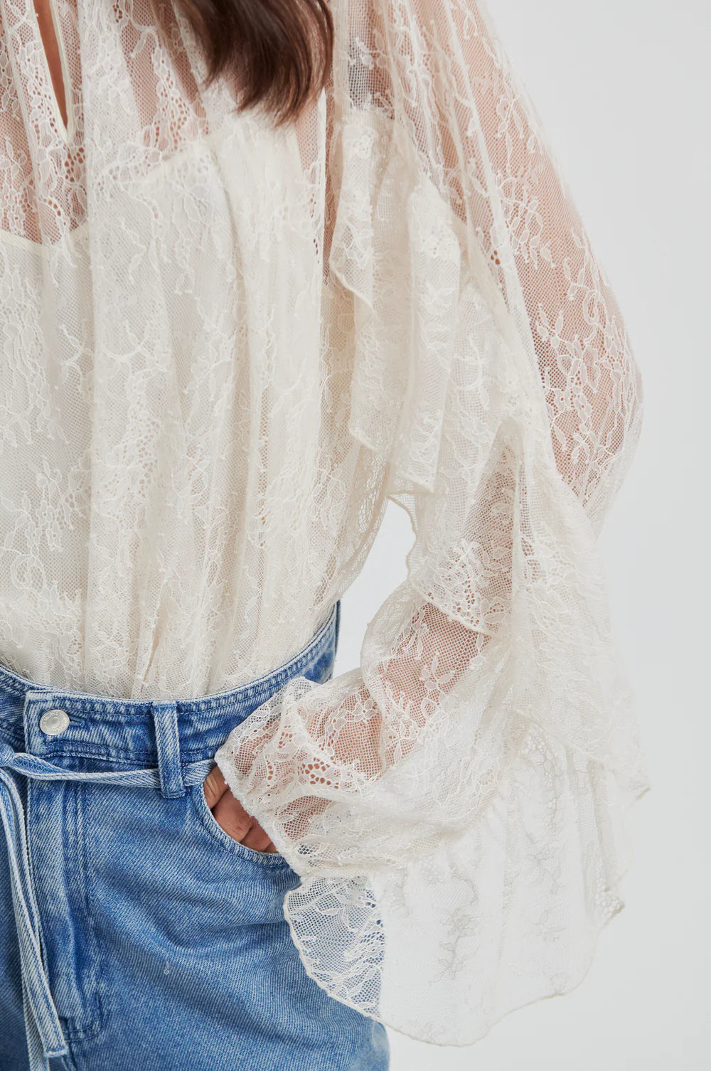 Sybell Lace Blouse - Soft Beige