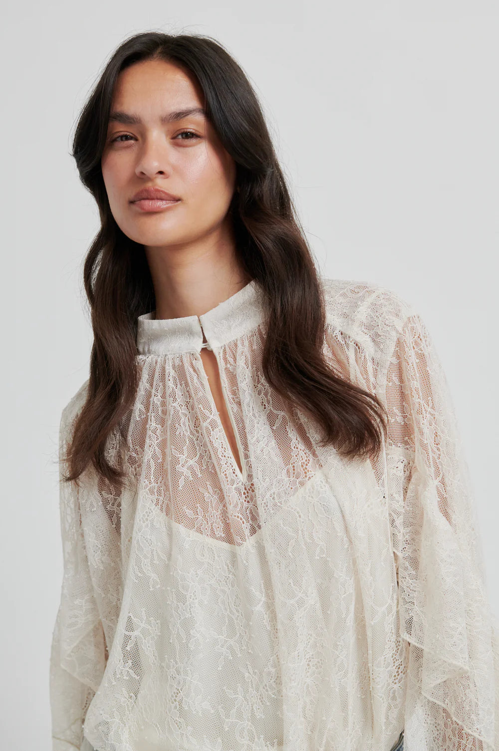 Sybell Lace Blouse - Soft Beige