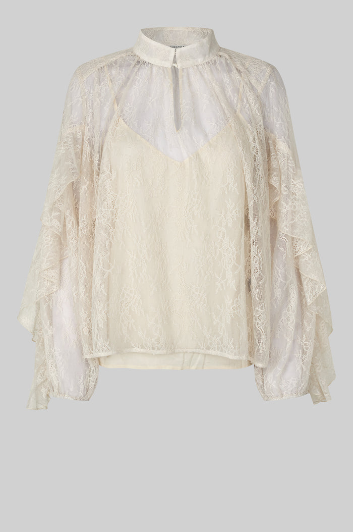Sybell Lace Blouse - Soft Beige