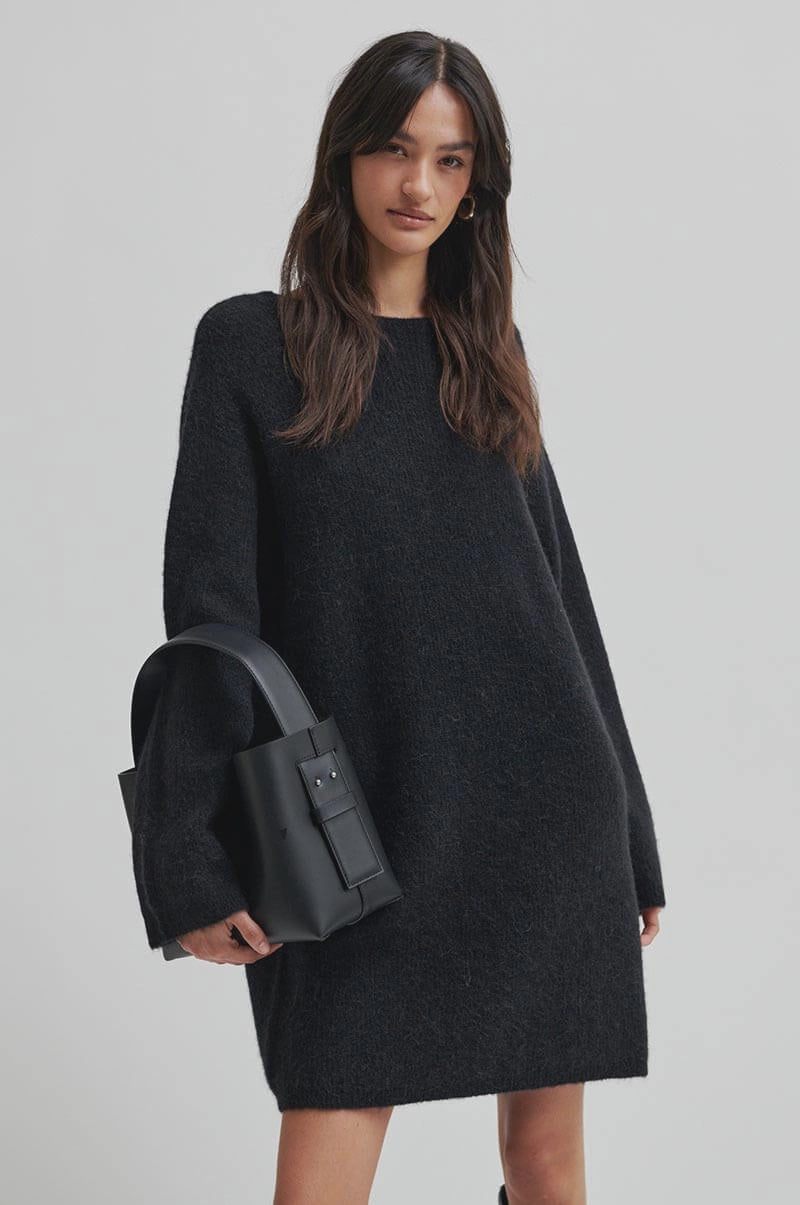 Gabby Knit Dress - Black Sand