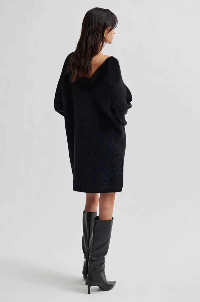 Gabby Knit Dress - Black Sand
