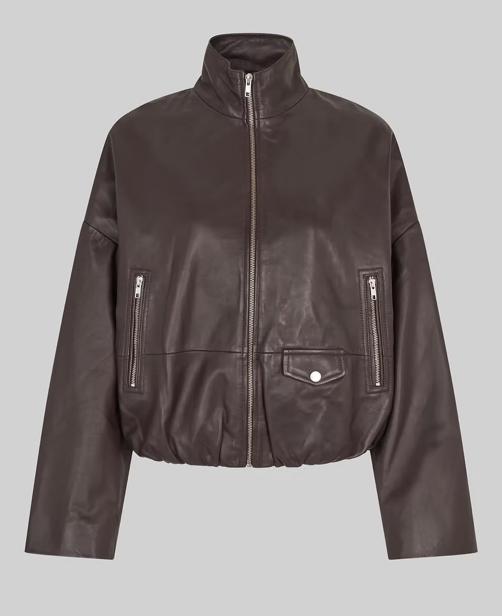 Boston Leather Jacket - Fudge