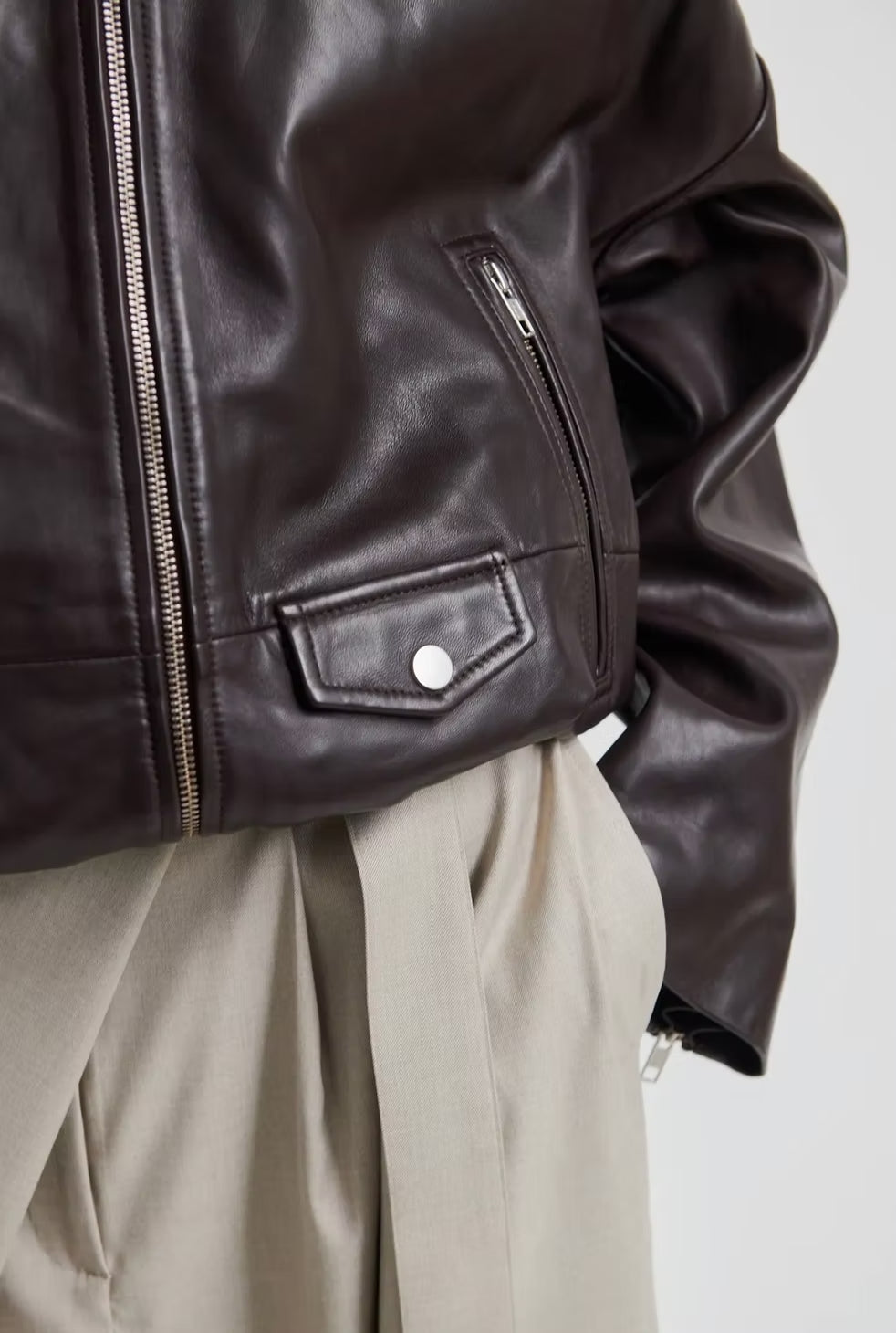 Boston Leather Jacket - Fudge