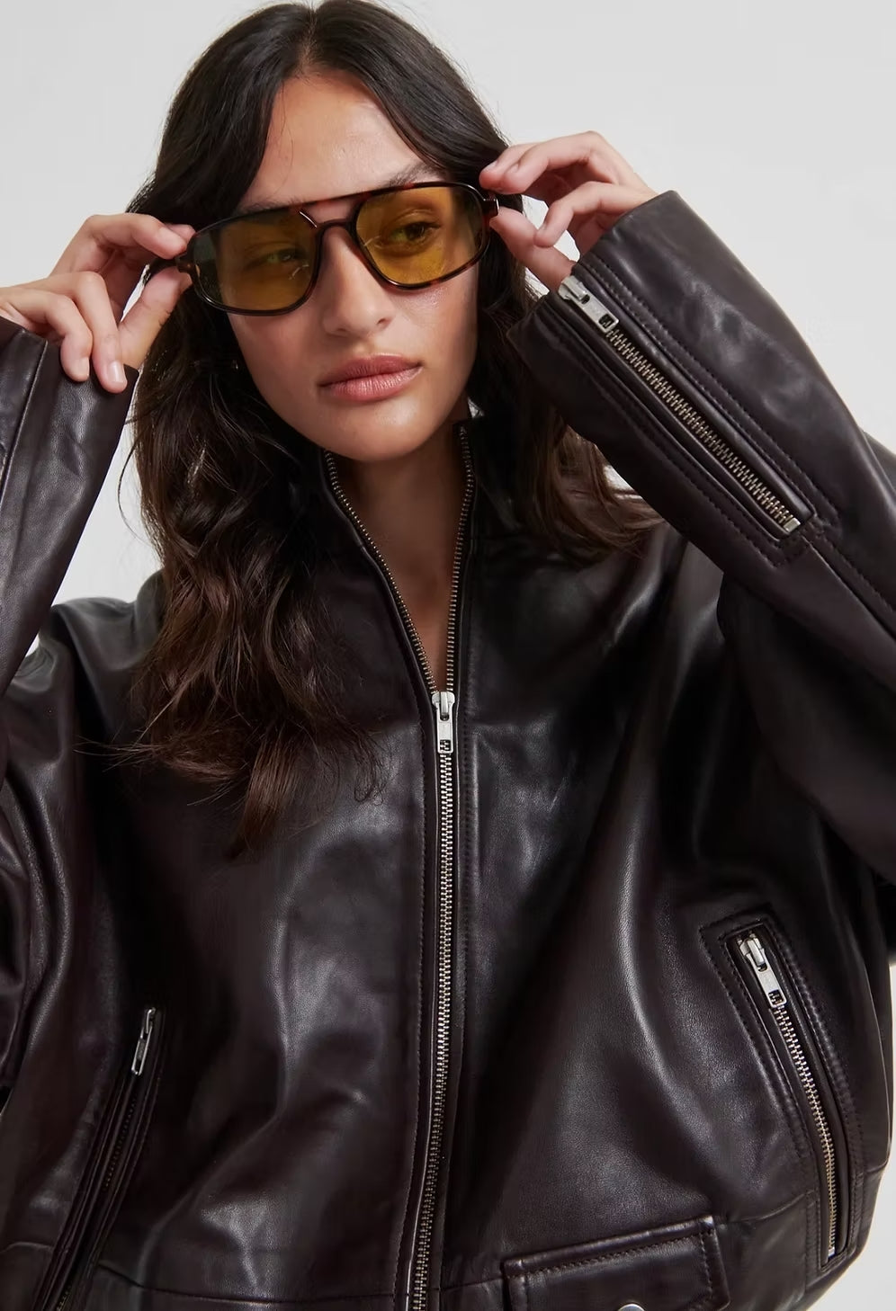 Boston Leather Jacket - Fudge