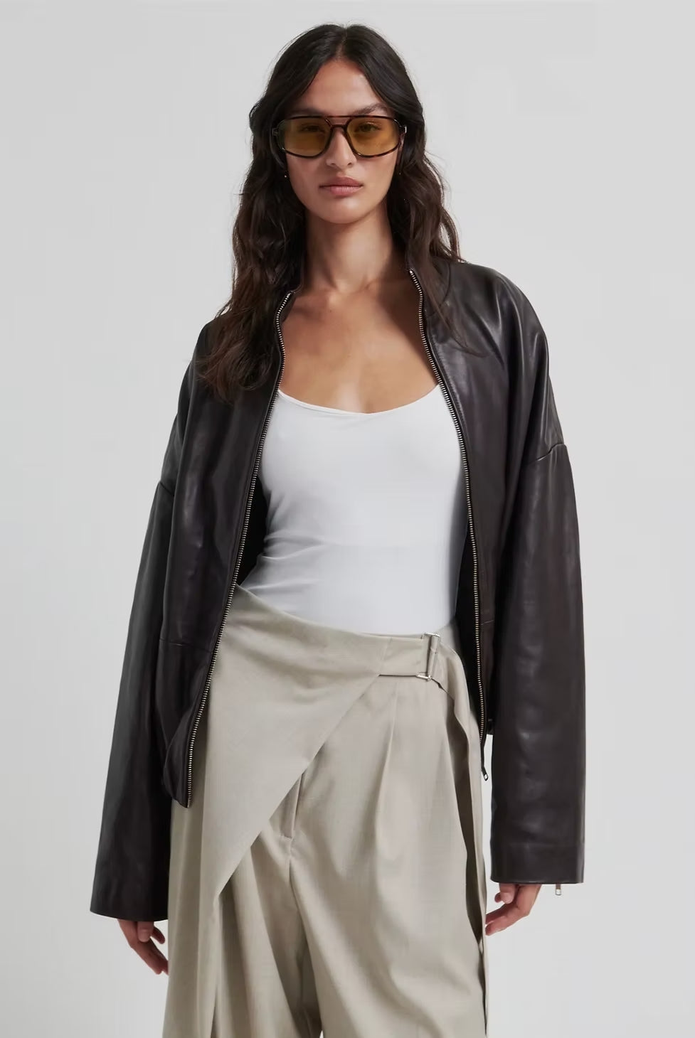 Boston Leather Jacket - Fudge