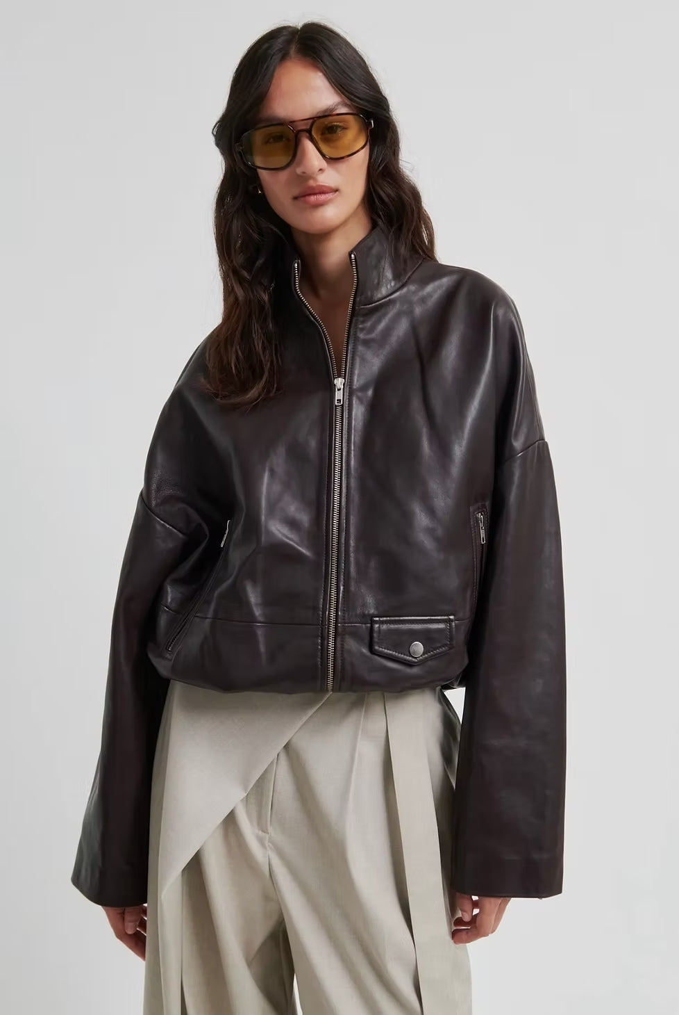 Boston Leather Jacket - Fudge