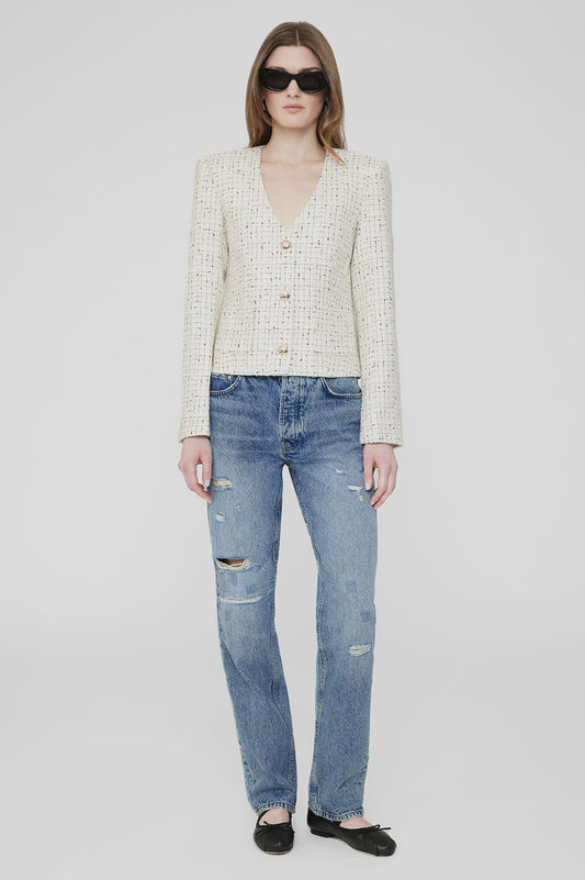 Anitta Jacket - Cream and Black Tweed